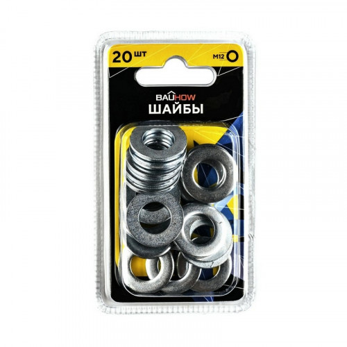 Шайба плоская оцинкованная М12 DIN125A Bauhow, 20шт