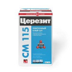 Клей для мраморной плитки и стеклянной мозаики CM 115 белый, класс C2 Т, 25кг Церезит