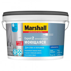 Краска латексная моющаяся, бесцветная База С, Export-2, Marshall Maestro, 9 л