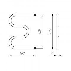Полотенцесушитель М-образный 1" 500х400х1,5 мм ТЕРА