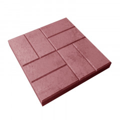 Плитка тротуарная 400x400x50 мм, 8 кирпичей красная