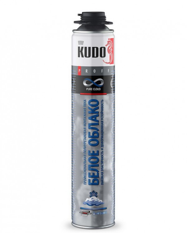 Пена монтажная профессиональная зимняя Kudo Proff 80 Pure Cloud до -18, 1000мл