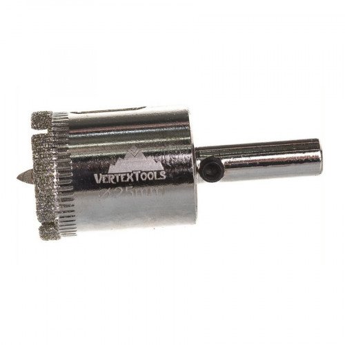 Коронка алмазная 25х55мм по стеклу и керамике со сверлом Vertextools 336-25-55