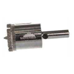 Коронка алмазная 25х55мм по стеклу и керамике со сверлом Vertextools 336-25-55