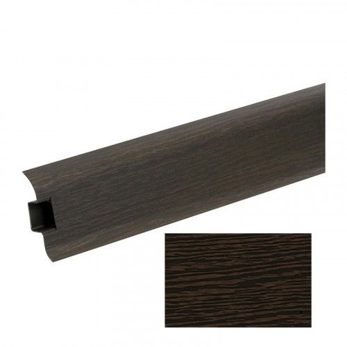 Плинтус Ideal Классик 55, 302 Венге черный, 2,2м с кабель-каналом