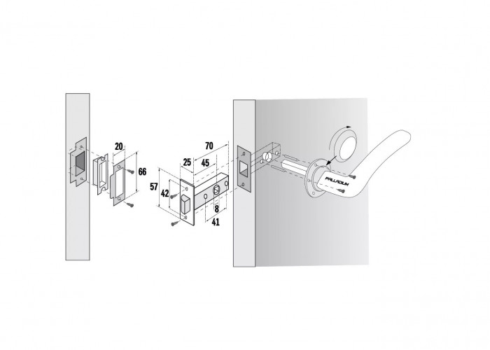 Защелка под ручку Palladium 100 PC Перламутровый хром