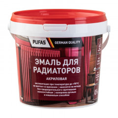Эмаль акриловая для радиаторов белая Pufas, 0,9кг