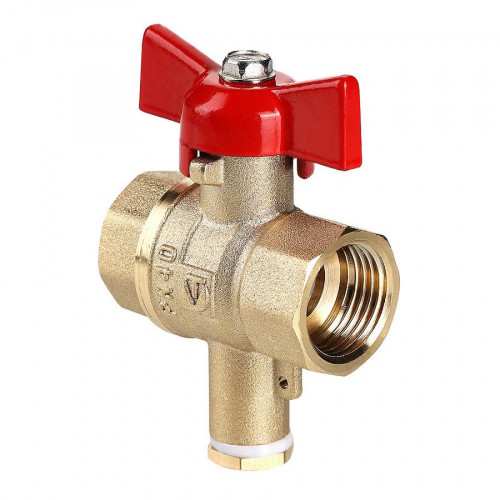 Кран шаровой 1/2 дюйма Стандарт, для подключения датчика температуры Valtec VT.128.GN.04