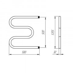 Полотенцесушитель М-образный 1" 500х500х1,5 мм ТЕРА