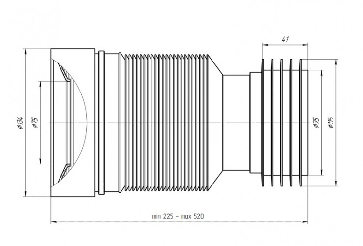 Гофра для унитаза выпуск 100-110мм K828 Ани Пласт