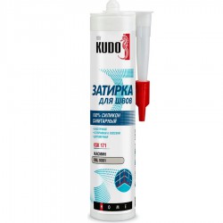 Затирка-герметик силиконовая санитарная KUDO KSK-171 жасмин RAL 9001, 280 мл