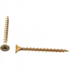 Саморез (шуруп) 3,5*45мм универсальный желтый с потайной головкой, 1шт