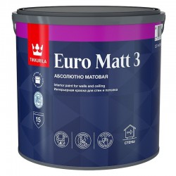 Краска моющаяся матовая EURO MATT 3 глубокоматовая База C TIKKURILA 9 л
