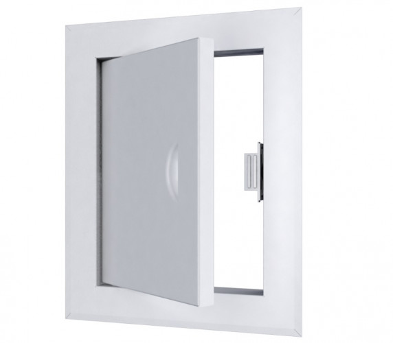 Люк-дверца ревизионный 260х360мм стальной, с ручкой и фланцем 200х300мм