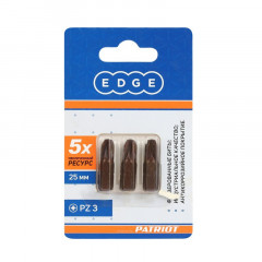 Насадка-бита PZ 3х25мм, сталь S2, Patriot 818010014, 3шт