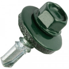 Саморез 5,5х19 кровельный сверло, RAL 6005, Зеленый 1шт.