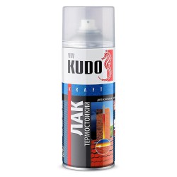 Лак аэрозольный кремнийорганический термостойкий глянцевый KU-9006 KUDO 520мл