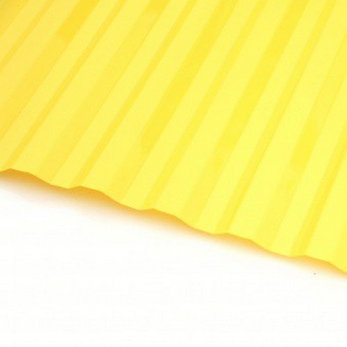 Профилированный поликарбонат трапеция 2000х1050х0,8мм (желтый матовый) Юг-Ойл-Пласт