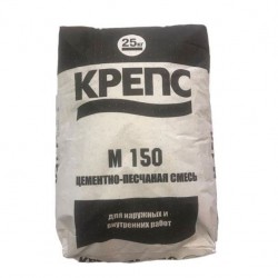 Цементно-песчаная смесь М-150 Крепс 25 кг