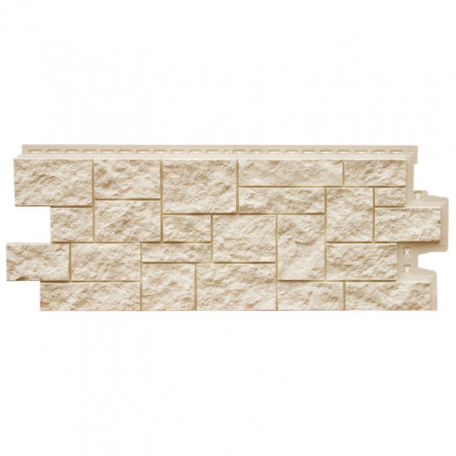 Фасадная панель Дикий камень Classic Молочный 388х978мм (0,38м2) Grand Line