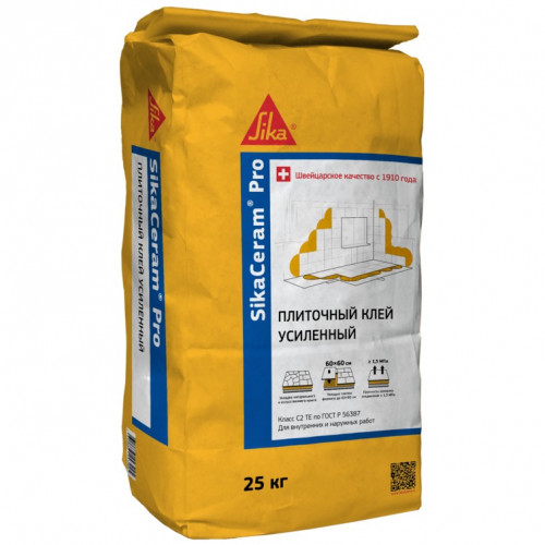 Клей для керамогранита и камня эластичный Sika Ceram Pro, 25 кг