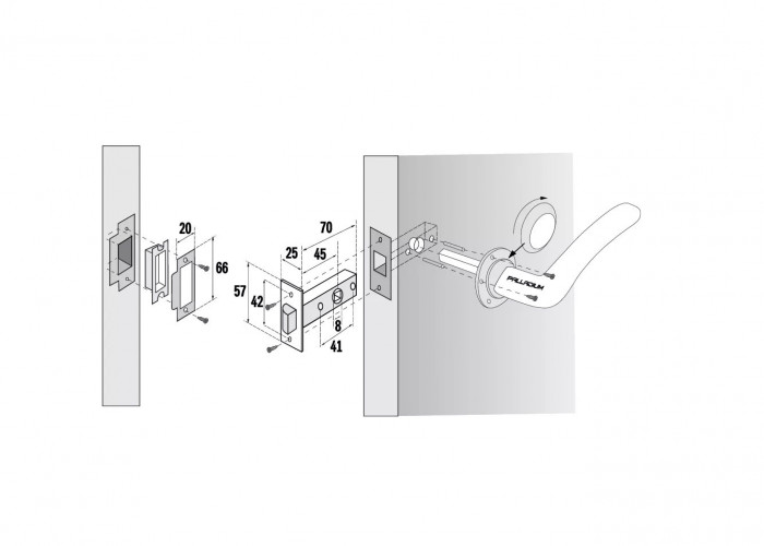 Защелка под ручку Palladium 100 АВ Античная бронза