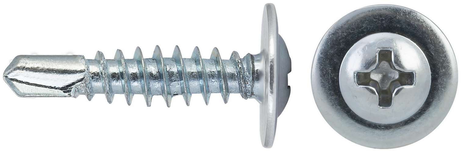 Саморез прессшайба цинк 4,2*38 сверло, 1шт