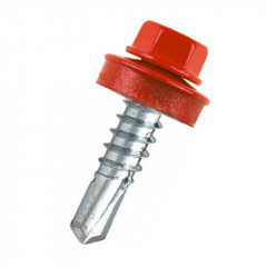 Саморез 5,5х19 кровельный сверло, RAL 3003, Красный рубин 1шт