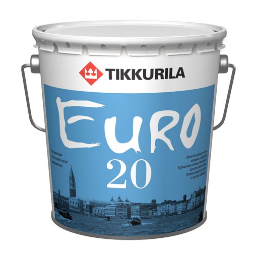 Краска влагостойкая полуматовая EURO 20 C TIKKURILA 9 л