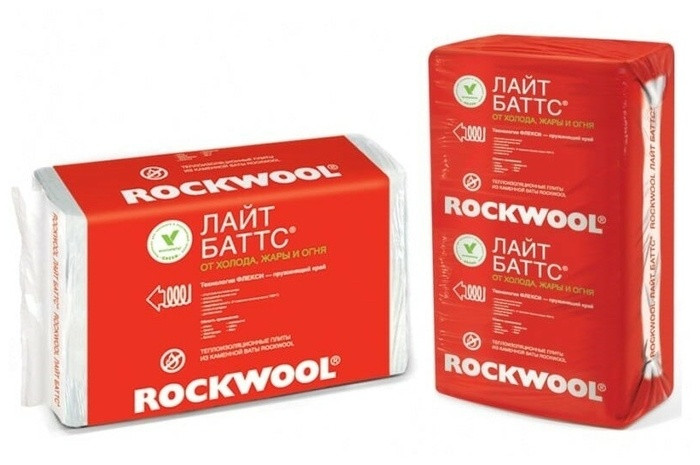 Каменная вата Rockwool Лайт Баттс 37кг/м3 (1000x600х50мм) 10 шт. 6м2 (0.3м3)