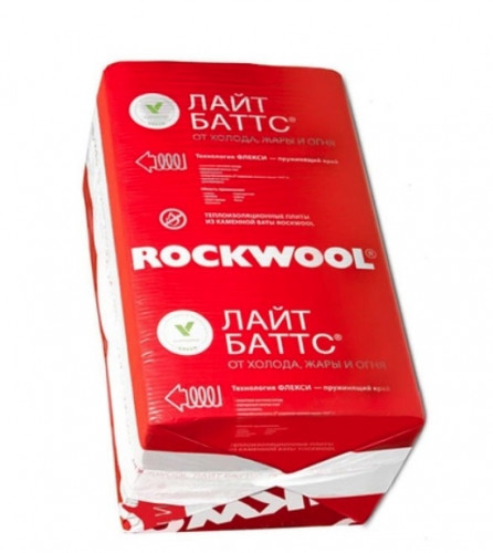 Каменная вата Rockwool Лайт Баттс 37кг/м3 (1000x600х50мм) 10 шт. 6м2 (0.3м3)
