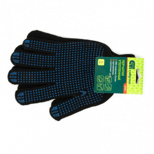 Перчатки утепленные, ПВХ покрытие Точка, 7 класс, Сибртех 67701