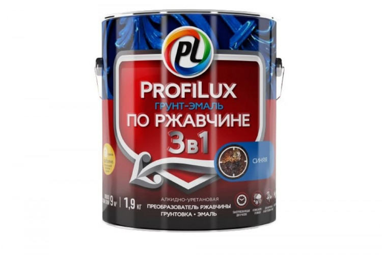 Эмаль-грунт 3в1 по ржавчине, синяя, 1,9кг Profilux