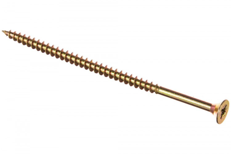 Саморез (шуруп) 5*100мм универсальный желтый с потайной головкой, 1шт