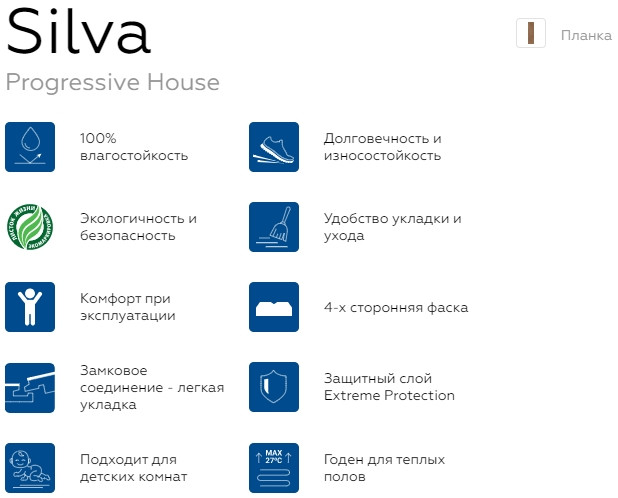 Виниловая плитка с замком Art Vinyl PROGRESSIVE HOUSE Silva Tarkett 1220х200.8мм