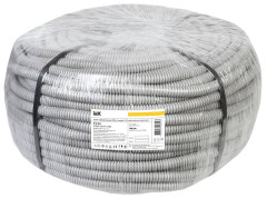 Труба гофрированная ПВХ 16мм с протяжкой серая, бухта 100м CTG20-16-K41-100I IEK