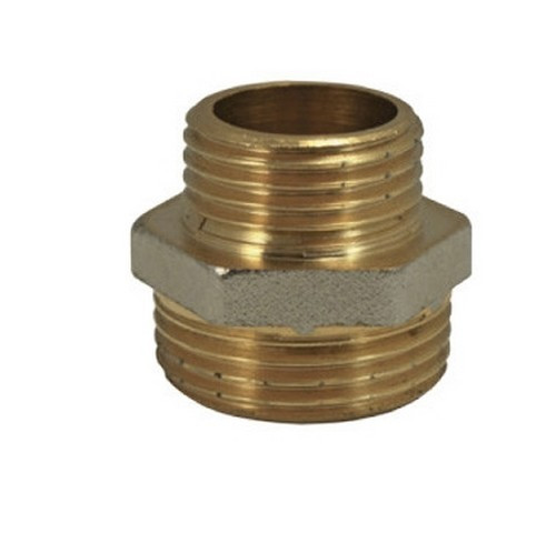 Ниппель латунный переходной 1/2"-3/4", наружная/наружная резьба Aqualink