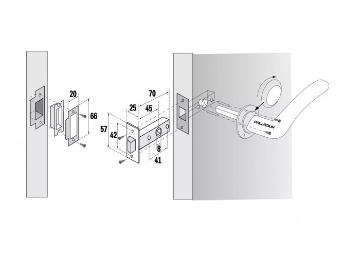Защелка под ручку бесшумная Palladium 400 PB Латунь