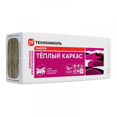 Теплоизоляция Теплый каркас 15.75кг/м3 (50х610х1200) 10шт. 7,32м2 (0,366 м3) Технониколь