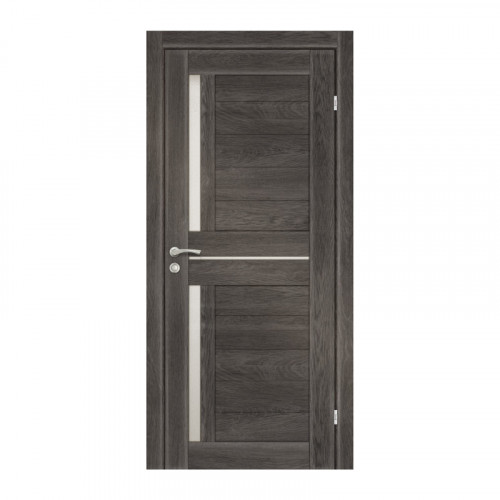 Дверь из экошпона со стеклом без притвора 800*2000мм Орегон дуб графит Олови