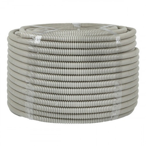 Труба гофрированная ПВХ 20мм с протяжкой серая электротехническая, 100м