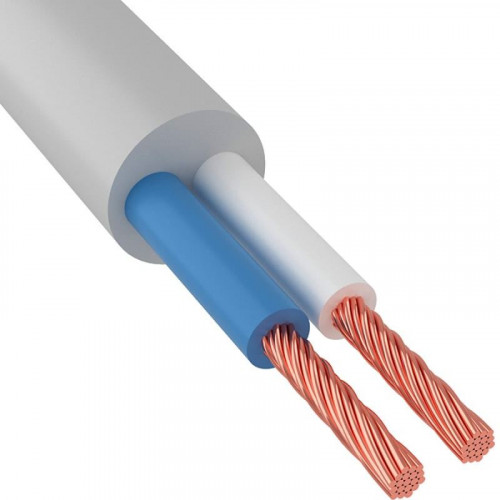 Провод ПВС 2х1,5, серый, 1м