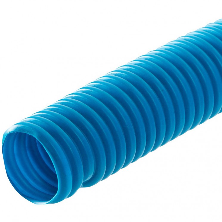 Труба гофрированная ПНД 25мм синяя (бухта 50м)