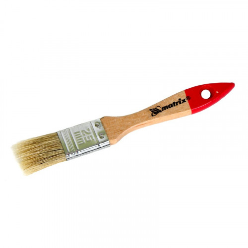 Кисть плоская 25мм, натуральная щетина, деревянная ручка, Matrix
