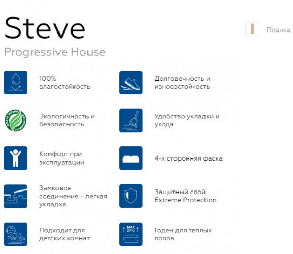 Виниловая плитка с замком Art Vinyl PROGRESSIVE HOUSE Steve Tarkett 1220х200.8мм