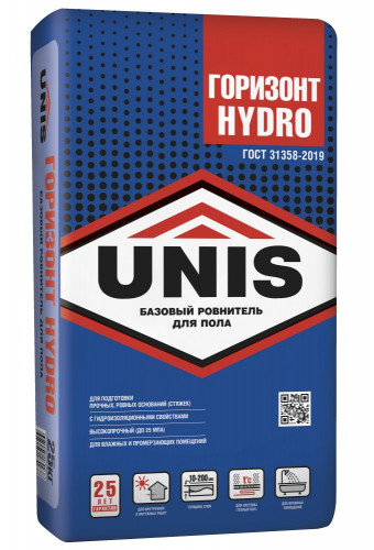 Ровнитель для пола Unis Горизонт HYDRO водостойкий, 25 кг