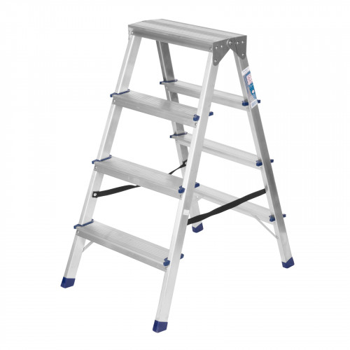 Стремянка двухсторонняя 4 ступени алюминиевая 186см РемоКолор 63-0-024