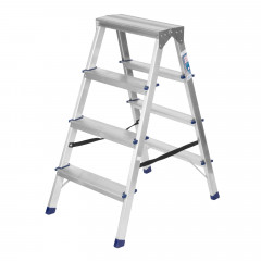 Стремянка двухсторонняя 4 ступени алюминиевая 186см РемоКолор 63-0-024