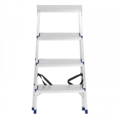 Стремянка двухсторонняя 4 ступени алюминиевая 186см РемоКолор 63-0-024