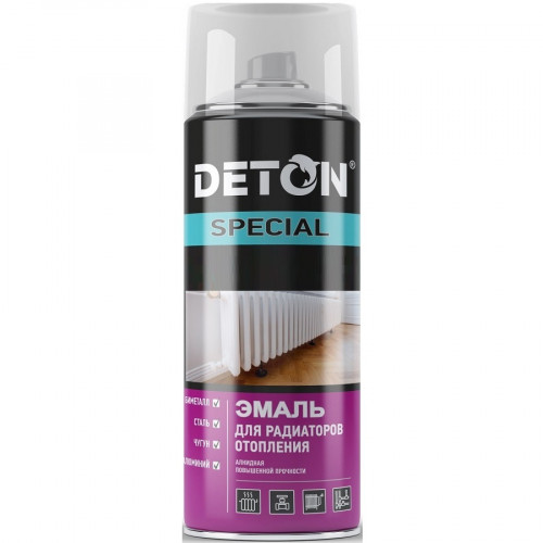 Эмаль аэрозольная для радиаторов белая 520мл DETON SPECIAL DTN-A07345